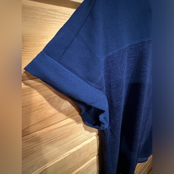 Calvin Klein Jeans Cuffed Short Sleeve Shirt w/ Pocket in Royal Blue Large - Picture 7 of 9